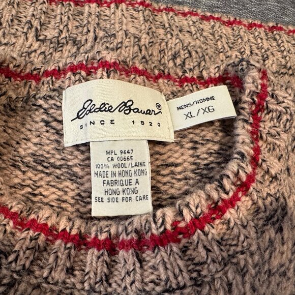Eddie Bauer Men's 100% Wool Crewneck Sweater Sz XL - Picture 4 of 8